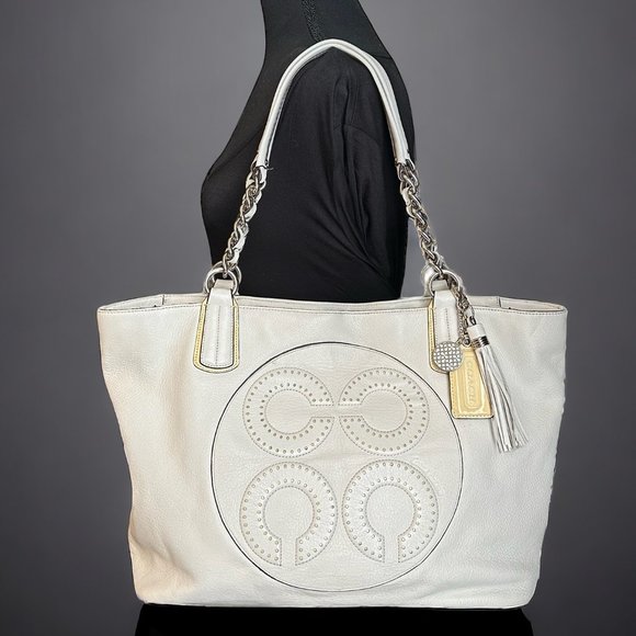 Coach Handbags - 💰SALE💰 EUC Coach Colette Pearl White Leather Tote/Shoulder Bag #16485